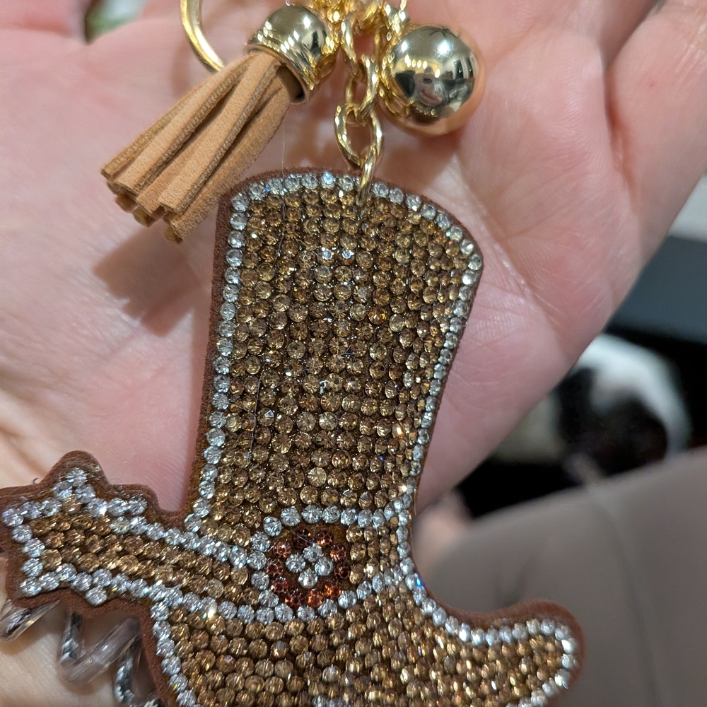 Gold Cowboy Boot Keychain - Picture 4 of 5